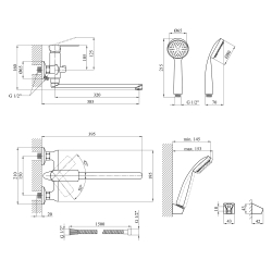 Смеситель для ванной Kroner KRM Main - C070