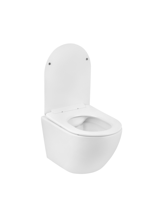 Унітаз підвісний Kroner Harz WHI523632 RIMLESS безобідковий з сидінням (KH523632WHIR)