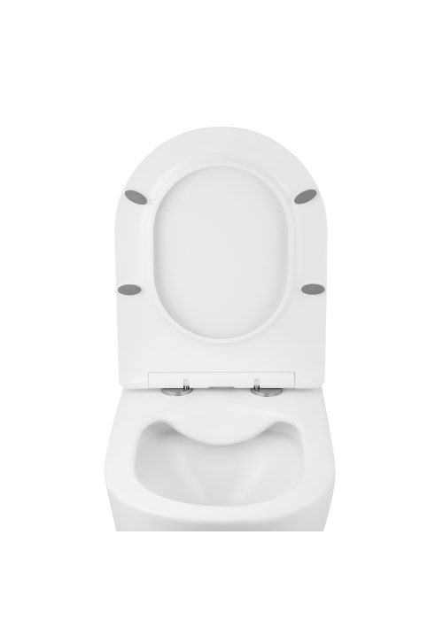 Унітаз підвісний Kroner Harz WHI523632 RIMLESS безобідковий з сидінням (KH523632WHIR)