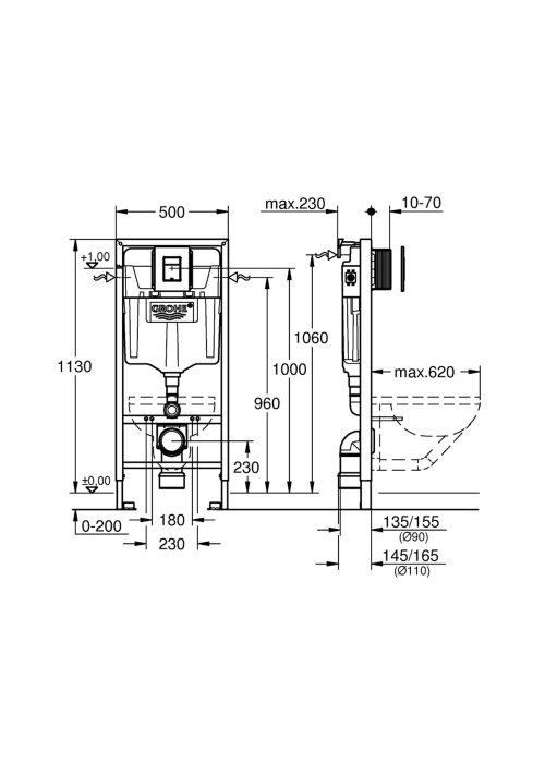 Инсталляция для унитаза Grohe QuickFix Solido 3 в 1 388112430