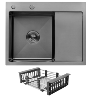 Кухонная мойка Kroner KRP Schwarze - 6350LHM PVD (3,0/1,0 мм) CV031322