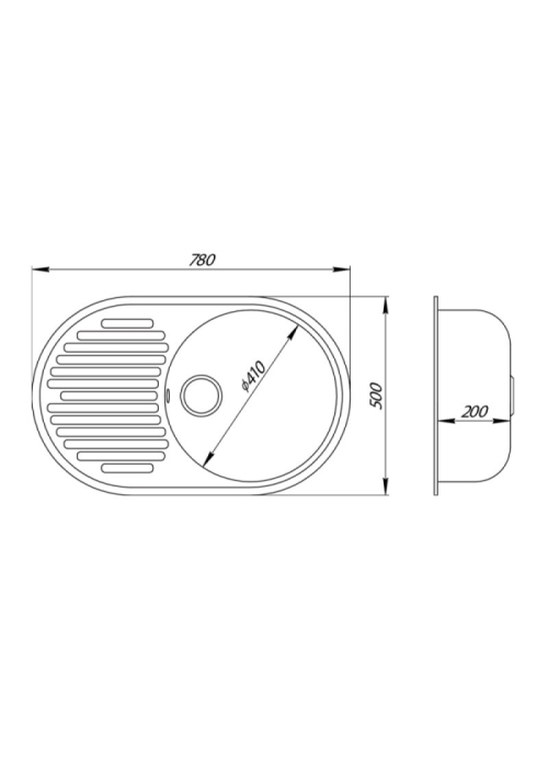 Кухонная мойка Lidz 780x500/200 BLA-03 (LIDZBLA03780500200)