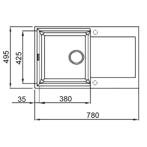 Кухонна мийка Lidz 790x495/230 BLA-03 (LIDZBLA03790495230)