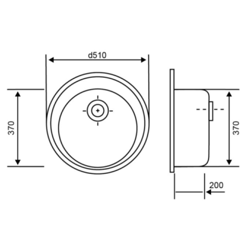 Кухонная мойка Lidz D510/200 BLA-03 (LIDZBLA03D510200)