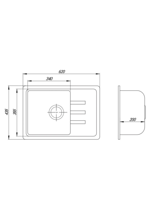 Кухонна мийка Lidz 620x435/200 COL-06 (LIDZCOL06620435200)