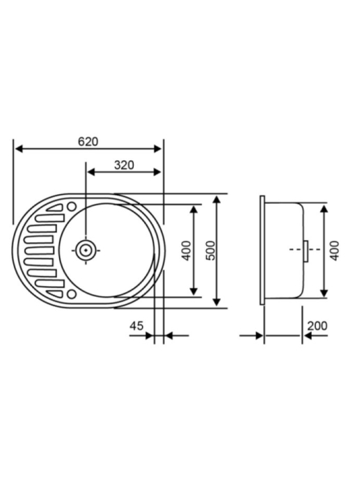 Кухонна мийка Lidz 620x500/200 COL-06 (LIDZCOL06615500200)