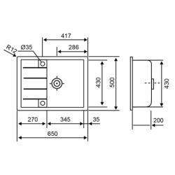 Кухонная мойка Lidz 650x500/200 COL-06 (LIDZCOL06650500200)