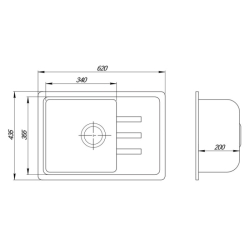 Кухонная мойка Lidz 620x435/200 GRA-09 (LIDZGRA09620435200)