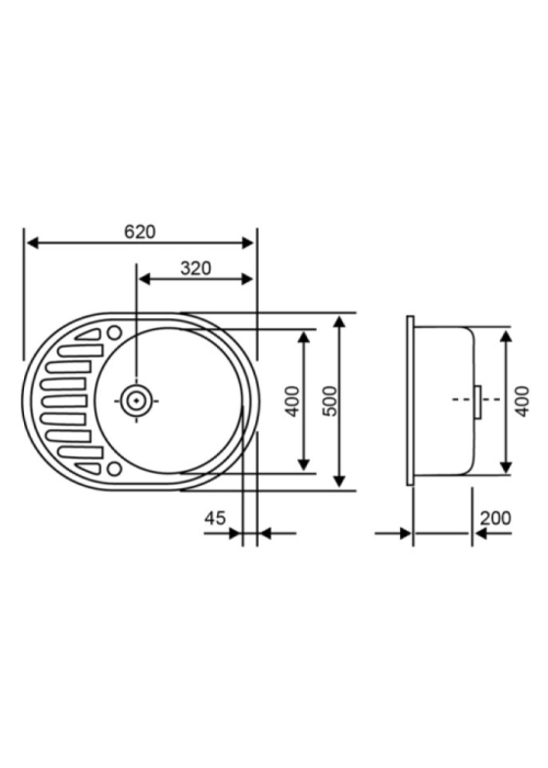 Кухонна мийка Lidz 620x500/200 GRA-09 (LIDZGRA09615500200)