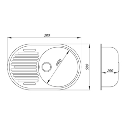 Кухонная мойка Lidz 780x500/200 GRA-09 (LIDZGRA09780500200)