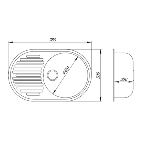 Кухонна мийка Lidz 780x500/200 GRA-09 (LIDZGRA09780500200)