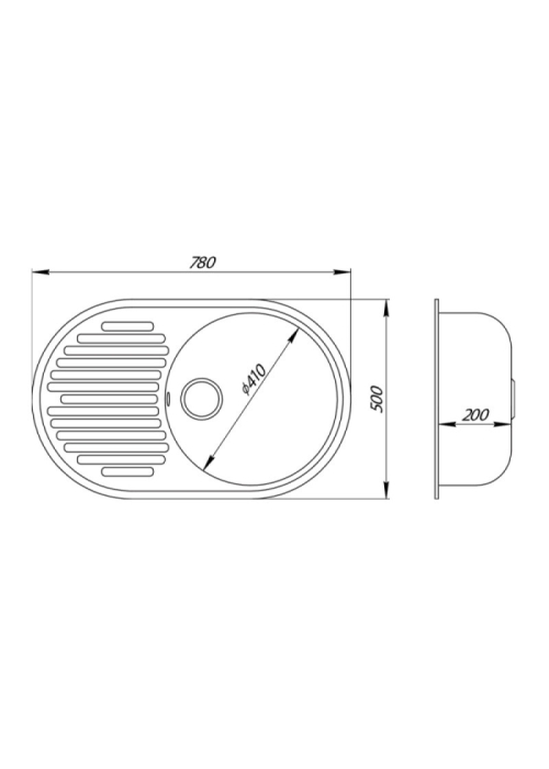 Кухонна мийка Lidz 780x500/200 GRA-09 (LIDZGRA09780500200)