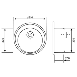 Кухонная мойка Lidz D510/200 GRA-09 (LIDZGRA09D510200)