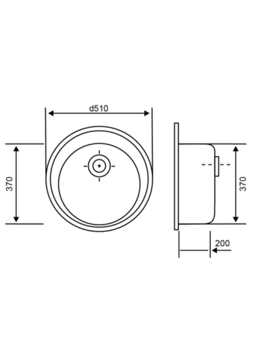 Кухонна мийка Lidz D510/200 GRA-09 (LIDZGRA09D510200)