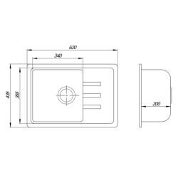 Кухонная мойка Lidz 620x435/200 MAR-07 (LIDZMAR07620435200)