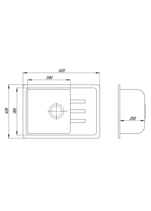 Кухонная мойка Lidz 620x435/200 MAR-07 (LIDZMAR07620435200)