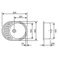 Кухонная мойка Lidz 620x500/200 MAR-07 (LIDZMAR07620500200)