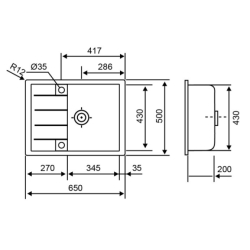 Кухонная мойка Lidz 650x500/200 MAR-07 (LIDZMAR07650500200)