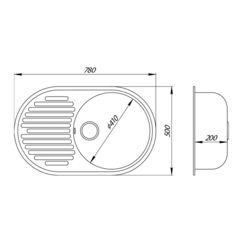 Кухонна мийка Lidz 780x500/200 MAR-07 (LIDZMAR07780500200)