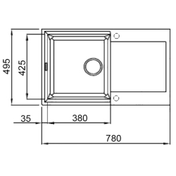 Кухонная мойка Lidz 790x495/230 WHI-01 (LIDZWHI01790495230)