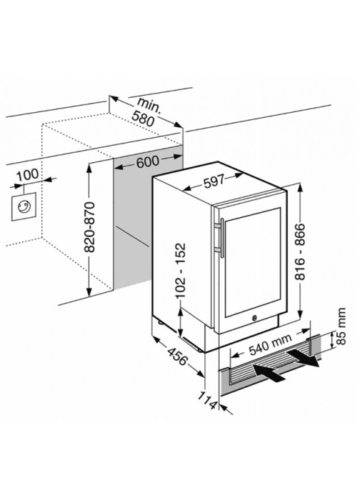 Вбудована винна шафа Liebherr UWKes 1752