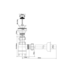 Сифон для умивальника McAlpine, HC1L