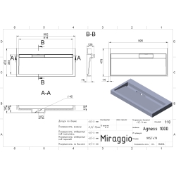 Умывальник Miraggio Agness 1000 Глянец