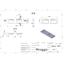 Умивальник Miraggio Agness 1500 Глянець