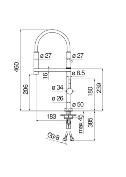 Змішувач кухонний Nobili Move MV92400/50BM