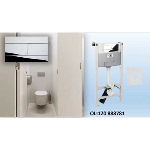 Комплект: Інсталяційна система OLI OLI80 + Унітаз підвісний VENTA RIMLESS URBAN білий з сидінням дюропласт soft-close + Клавіша із клавішею змиву хром Iplate 888781+659044+97027