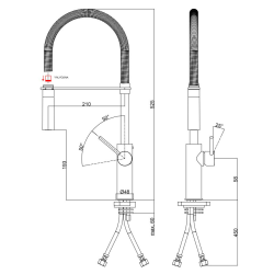 Змішувач кухонний Paffoni Light Black 01504