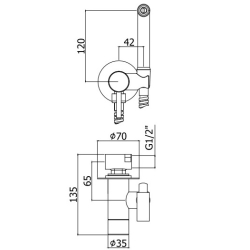 Гігієнічний душ Paffoni TWEET ROUND MIX Tondo ZDUP110BO