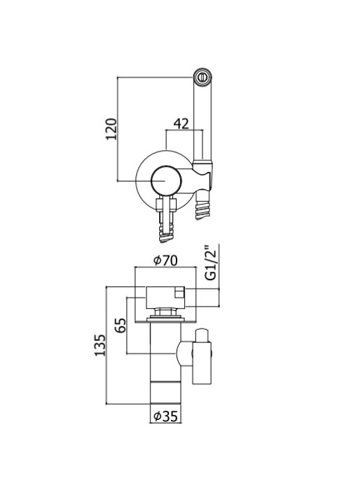 Гігієнічний душ Paffoni TWEET ROUND MIX Tondo ZDUP110BO