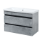 Тумба підвісна для ванної кімнати ПІК Мінімал з умивальником КОМО 80 см, T 308019 MGR + UM-8019 (Grey)
