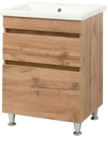 Тумба ПІК Мінімал з умивальником КОМО 60 см, T 306019-Mw + UM-6019 (Wood)
