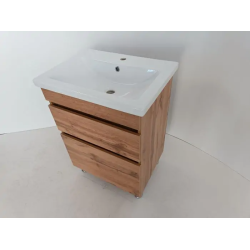Тумба ПІК Мінімал з умивальником КОМО 60 см, T 306019-Mw + UM-6019 (Wood)