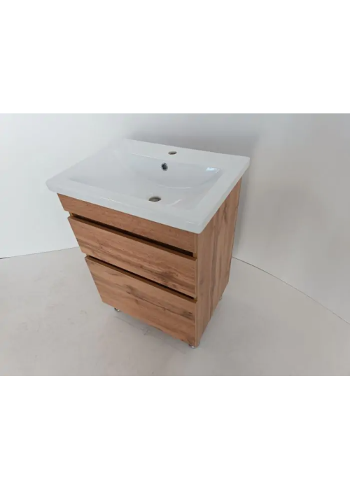 Тумба ПІК Мінімал з умивальником КОМО 60 см, T 306019-Mw + UM-6019 (Wood)