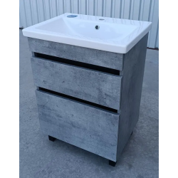 Тумба ПІК Мінімал з умивальником КОМО 80 см, T-308019- Mgr + UM-8019 (Grey)