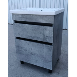 Тумба ПІК Мінімал з умивальником КОМО 80 см, T-308019- Mgr + UM-8019 (Grey)