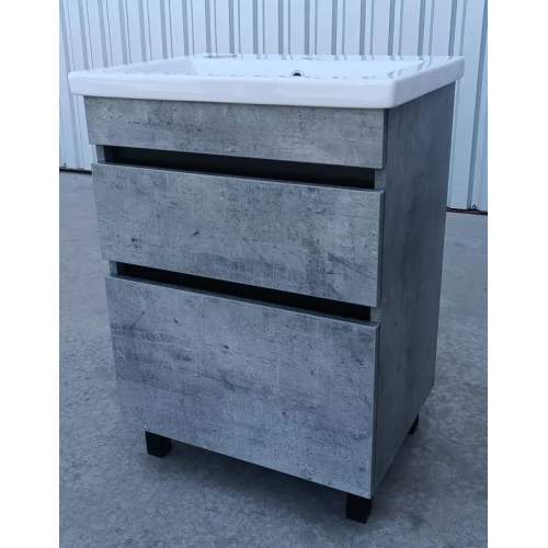 Тумба ПІК Мінімал з умивальником КОМО 80 см, T-308019- Mgr + UM-8019 (Grey)