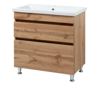 Тумба ПІК Мінімал з умивальником КОМО 80 см, T-308019- Mw + UM-8019 (Wood)