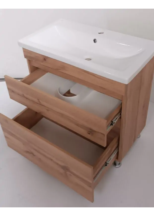 Тумба ПІК Мінімал з умивальником КОМО 70 см, T 307019 Mw + UM-7019 (Wood)
