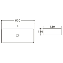 Підвісна раковина Qtap Nando WHI 404/F008 з донним клапаном