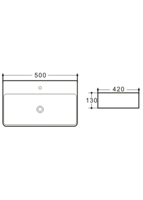 Подвесная раковина Qtap Nando WHI 404/F008 с донным клапаном