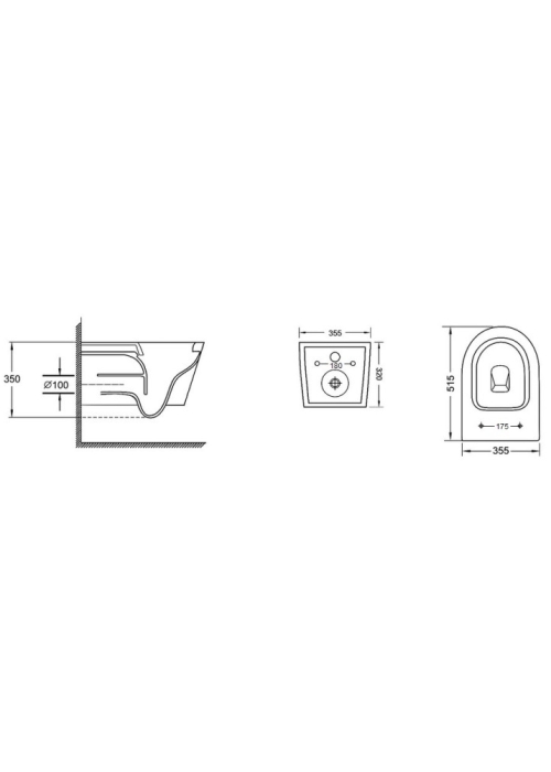 Унітаз підвісний Qtap Swan WHI 5178 безободковий із сидінням дюропласт soft-close