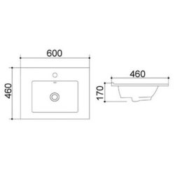 Раковина Qtap Albatross WHI 4530-600/F008 с донным клапаном