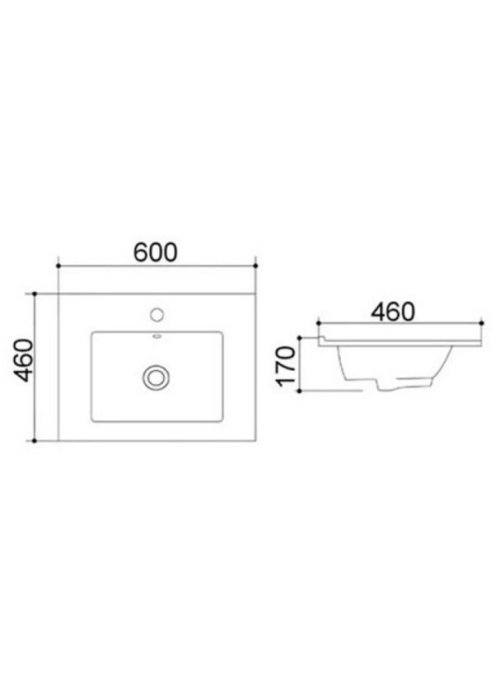 Раковина Qtap Albatross WHI 4530-600/F008 с донным клапаном