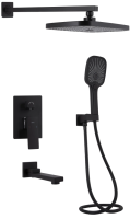 Душевой комплект Qtap Gemini, Matt Black QTGEM114BLM45703