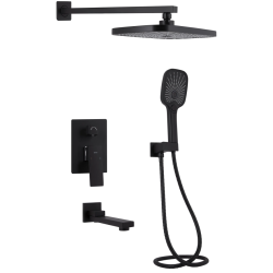 Душовий комплект Qtap Gemini, Matt Black QTGEM114BLM45703