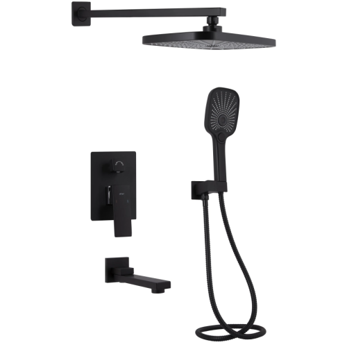 Душовий комплект Qtap Gemini, Matt Black QTGEM114BLM45703